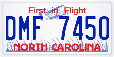 NC license plate DMF7450