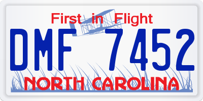 NC license plate DMF7452
