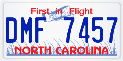 NC license plate DMF7457