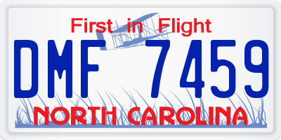 NC license plate DMF7459