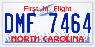 NC license plate DMF7464
