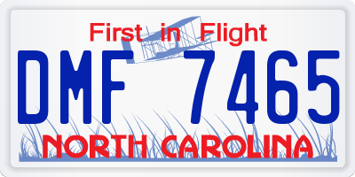 NC license plate DMF7465