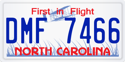 NC license plate DMF7466