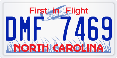 NC license plate DMF7469