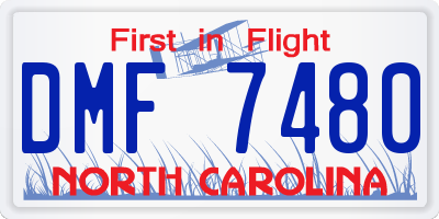 NC license plate DMF7480
