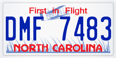 NC license plate DMF7483