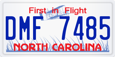 NC license plate DMF7485