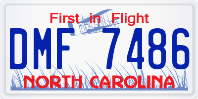 NC license plate DMF7486
