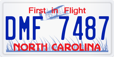 NC license plate DMF7487