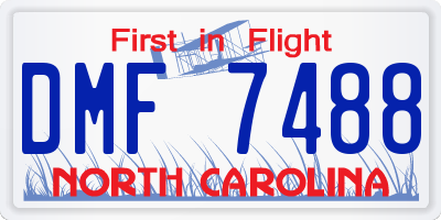 NC license plate DMF7488