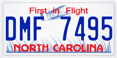 NC license plate DMF7495