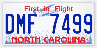 NC license plate DMF7499