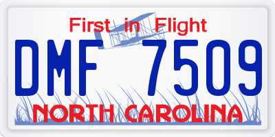 NC license plate DMF7509