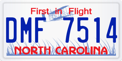 NC license plate DMF7514