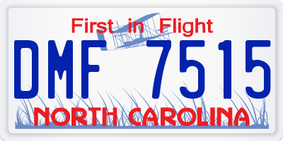 NC license plate DMF7515