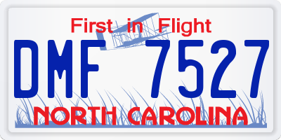 NC license plate DMF7527