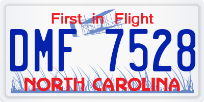 NC license plate DMF7528