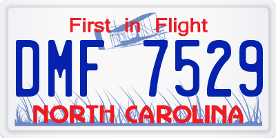 NC license plate DMF7529