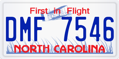 NC license plate DMF7546