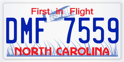 NC license plate DMF7559