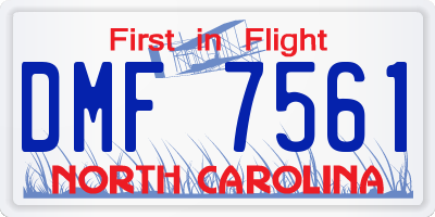 NC license plate DMF7561
