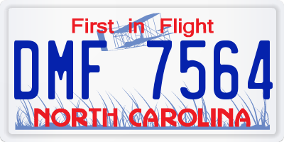 NC license plate DMF7564