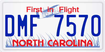 NC license plate DMF7570