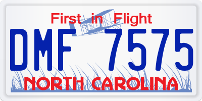 NC license plate DMF7575