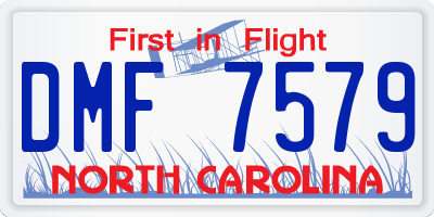NC license plate DMF7579