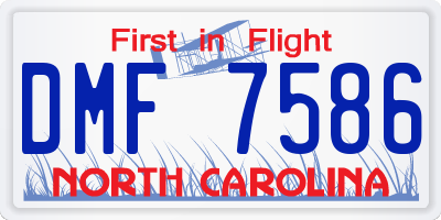 NC license plate DMF7586