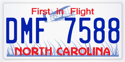 NC license plate DMF7588
