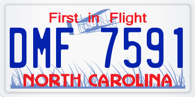 NC license plate DMF7591