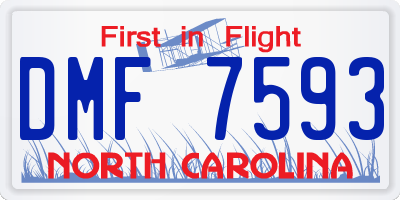 NC license plate DMF7593