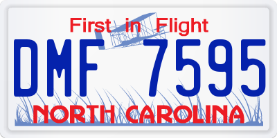 NC license plate DMF7595
