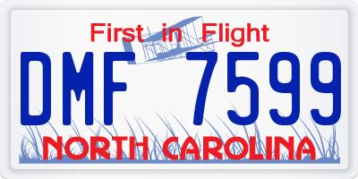 NC license plate DMF7599