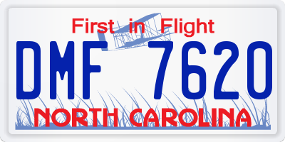 NC license plate DMF7620