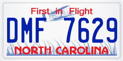 NC license plate DMF7629