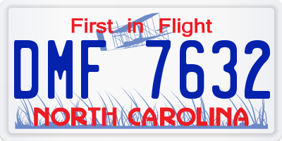 NC license plate DMF7632