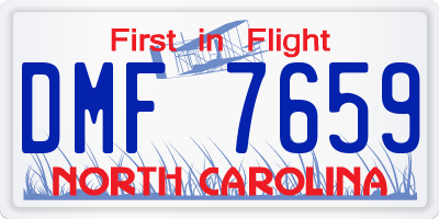 NC license plate DMF7659