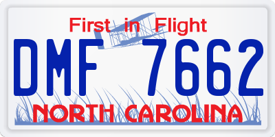 NC license plate DMF7662