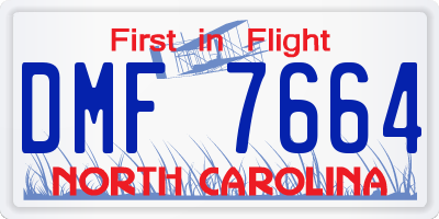 NC license plate DMF7664