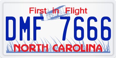 NC license plate DMF7666