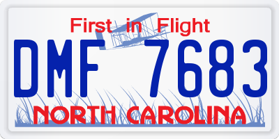 NC license plate DMF7683