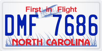 NC license plate DMF7686