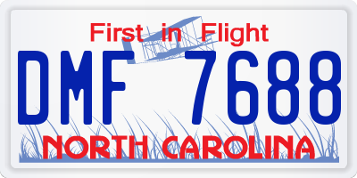 NC license plate DMF7688