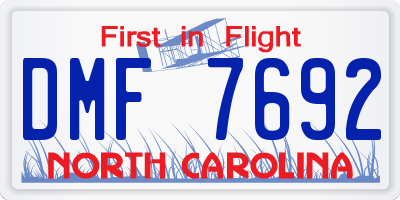 NC license plate DMF7692