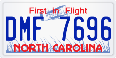 NC license plate DMF7696