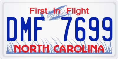 NC license plate DMF7699
