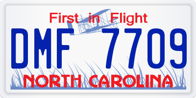 NC license plate DMF7709