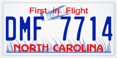NC license plate DMF7714